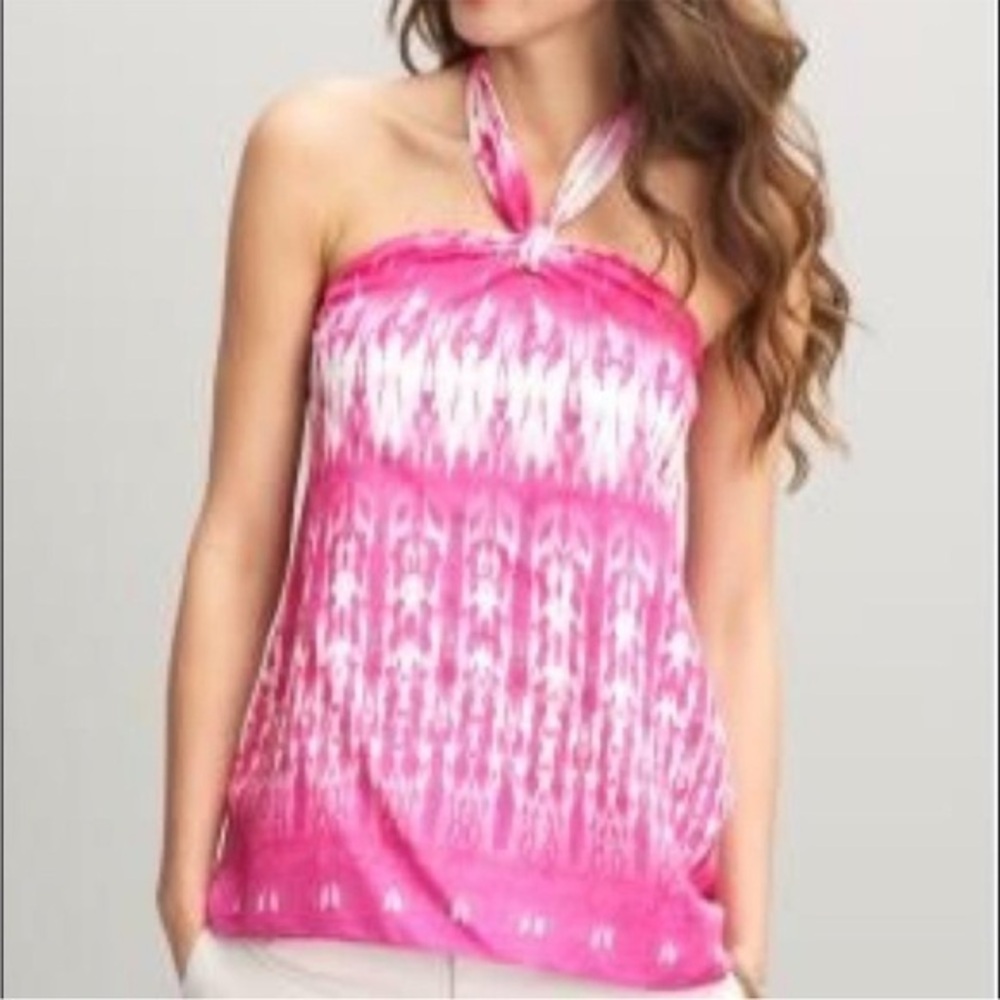NWT Banana Republic pink & cream tie dye halter top in size Small